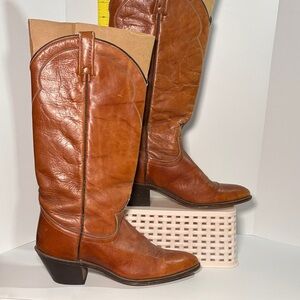 Vintage acme size 9 Fits like 8.5 Still stiff! Brown Leather Cowboy Boots box 15